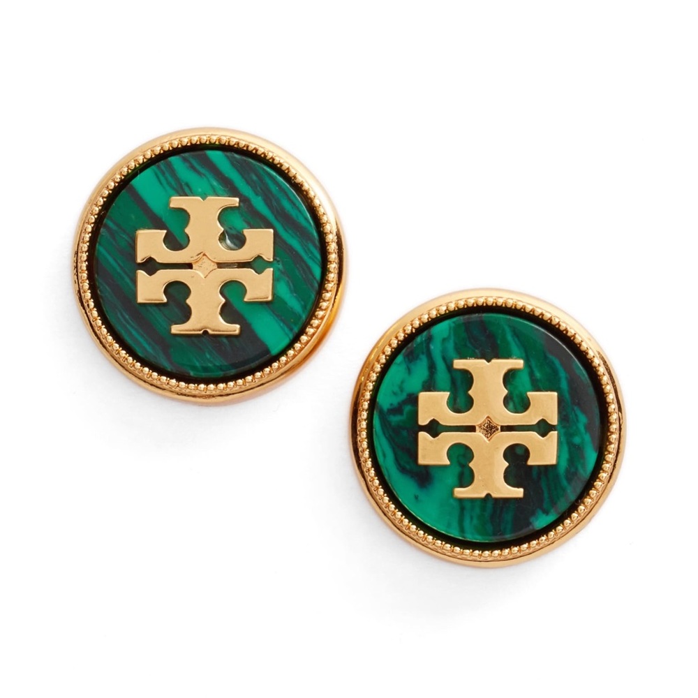 Tory Burch • Semiprecious Stone Logo Earrings